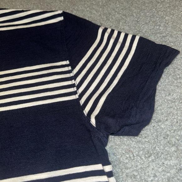 Old Navy Shirt Mens Large Blue White Striped Short Sleeve Tee Casual Top Preppy - Picture 12 of 14